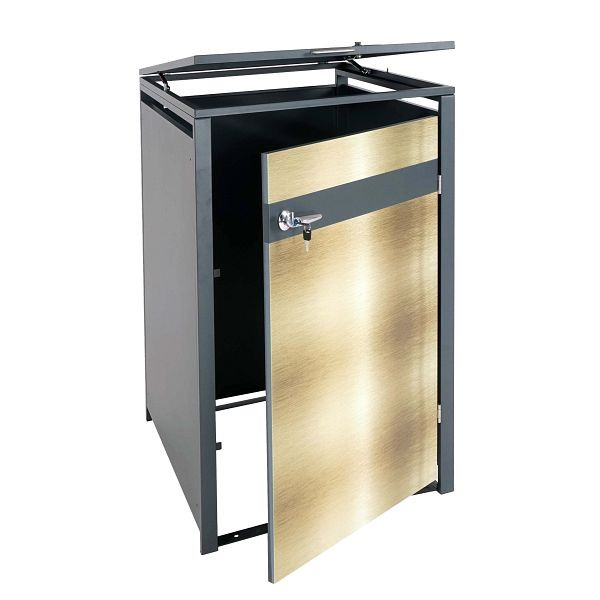 Mendler HWC-J82 1er vuilnisbak bekleding, vuilnisbak, uitbreidbaar, metaal 32kg, antraciet, goud, 83380