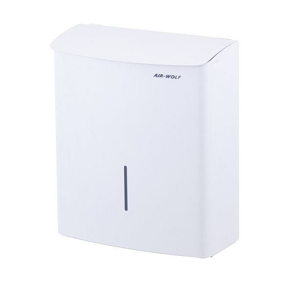 Air Wolf hygiëne-afvalcontainer met 10 liter inhoud, Alpha-serie, H x B x D: 312 x 270 x 129 mm, wit roestvrij staal, 60-124