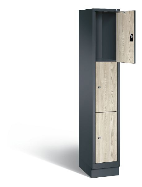 C+P lockerkast Evolo, H1800xB320xD500mm, kleur: antracietgrijs / decor Sen ash, 48020-103 S10139