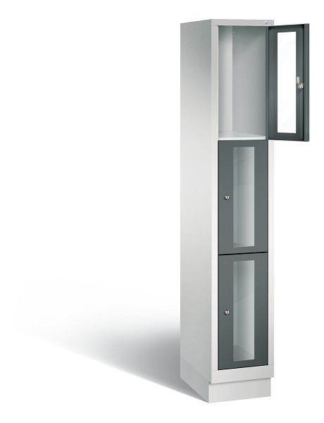 C+P lockerkast Classic, H1800xB320xD500mm, kleur: lichtgrijs / antracietgrijs, 8020A103 S10016