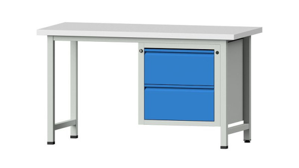 ANKE werkbanken combinatie werkbank, model 711 E, 1500 x 700 x 840 mm, RAL 7035/5012, KSP 40 mm, 510.542