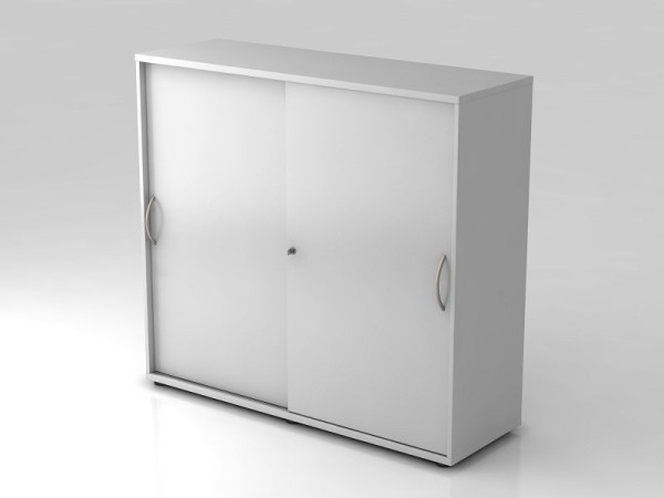 Hammerbacher schuifdeurkast 3OH 120cm gebogen handgreep grijs/grijs, 120x40x110 cm (BxDxH), V1753S/5/5/BM