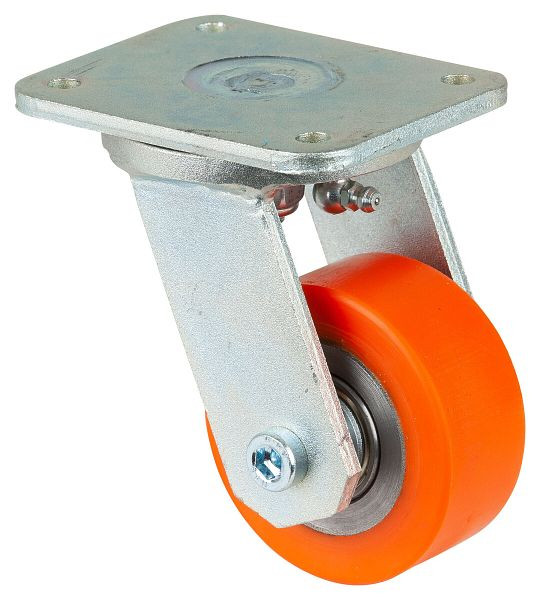 BS Rollen Zwaarlastwiel, wielbreedte 36 mm, wiel-Ø 80 mm, draagvermogen 250 kg, gegoten polyurethaan 95 Shore A, gegoten wiellichaam, kogellagers, RR100.C10.080