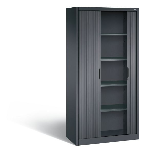C+P rolluikkast Omnispace, H1980xB1000xD420mm, kleur: zwart-grijs, verzonken greep, 5 OH, 3202-00 S10234