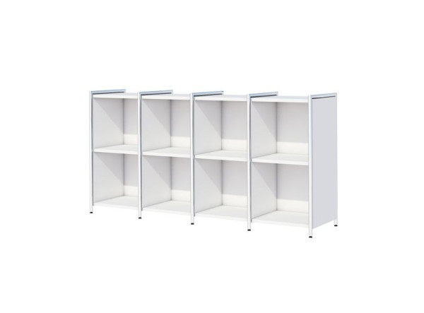 Kerkmann smal dressoir, 3 x smalle aanbouwdressoirs, als vakkenplanken, open voor 2 OH, Artline, B 1580 x D 380 x H 780 mm, wit, 13795610