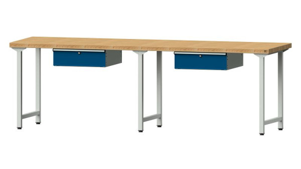 ANKE werkbanken werktafel, model 193, 2800 x 800 x 900 mm, RAL 7035/5010, BMP 50 mm, 401.467