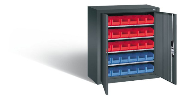 C+P tijdschriftenkast serie 13, H830xB700xD300mm, kleur: antracietgrijs, verzonken handgreep, 134013-23 S10019