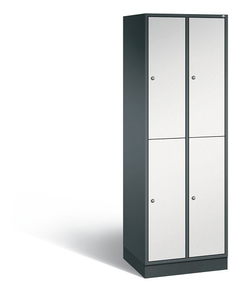 C+P Spind doppelstöckig Intro, 2 Abteile, H1950xB620xT490 mm, Anthrazit/Grau, 8270-201 S10106