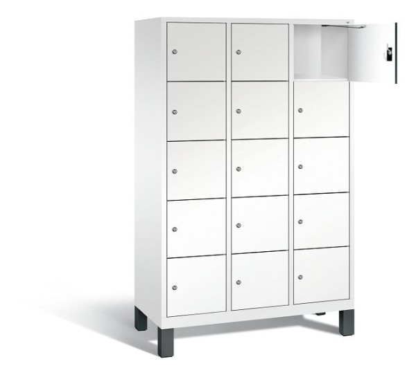 C+P lockerkast Evolo, H1850xB1200xD500mm, kleur: verkeerswit / decor wit, 48010-325 S10146