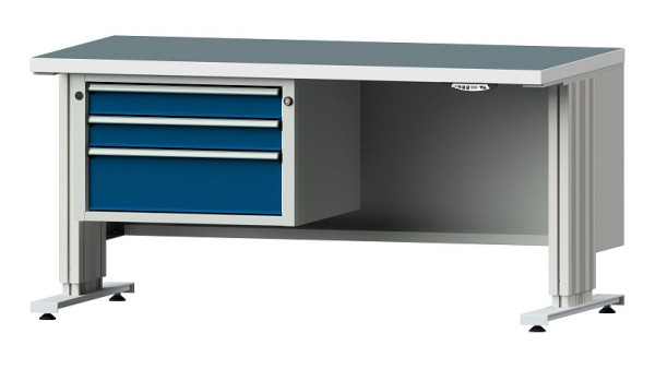 ANKE werkbanken werktafel LIFT met onderstel, model 603 VL, 1500 x 800 x 740-1140 mm, RAL 7035/5010, UBP 40 mm, 405.272