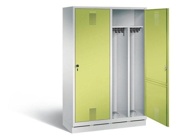 C+P zwart wit locker Evolo, H1800xW1190xD500mm, kleur: lichtgrijs / virid groen, 48220-40 S10063