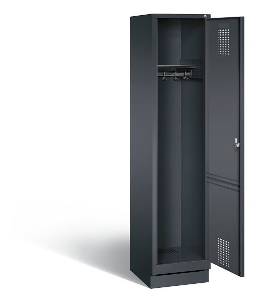 C+P Evolo kleerkast, H1800xB420xD500mm, kleur: zwart-grijs, 48020-12 S10029