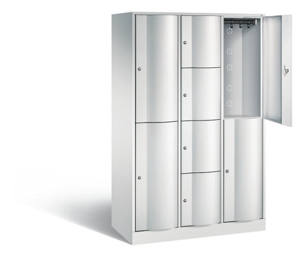 C+P combinatie lockerkast Resisto, H1950xB1148xD540mm, kleur: lichtgrijs, 8070-3722 S10027