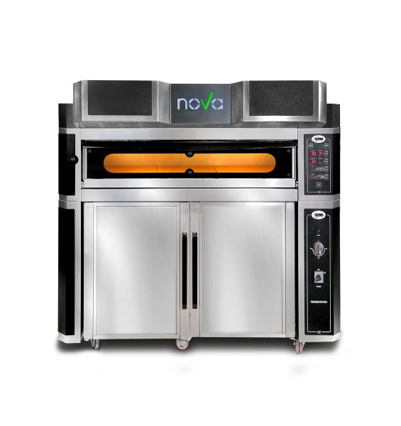 GMG Nova pizzaoven inclusief afzuigkap & rijskast - binnenisolatie van steenwol & vuurvaste steen, 1x 8,0 kW 400V, PFN - 10570 - 1M