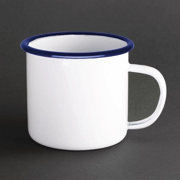 Olympia geëmailleerde soepkommen wit-blauw 67cl, VE: 6 stuks, DC398