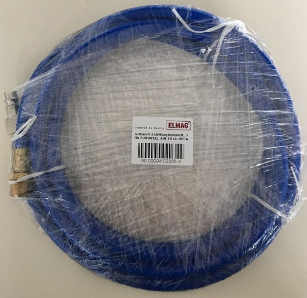 ELMAG slangtoevoerleiding compleet, 3 meter voor EUROREEL AIR 15 (en RECA Air-Base), 9402235
