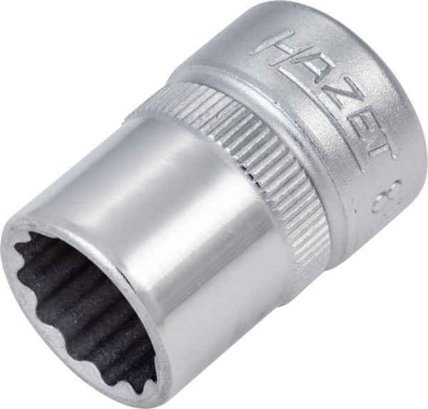 Hazet Dop, Bi-Hex, Hol Vierkant 10mm (3/8"), 12mm, Gekarteld, 880Z-12
