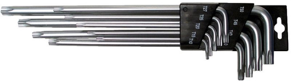 SW-Stahl Stiftsleutelset, TPR profiel, T10-T50, 9-delig, 04494L