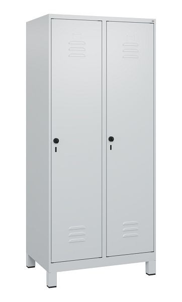 C+P luierkluis Classic PLUS met middenwand, voeten, 2 vakken, 1800x800x500mm, 7035/7035, veiligheidsdraaigrendel, 0800107-22F S10009