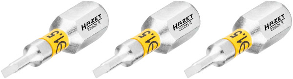 Hazet bit, zeskant zeskant 6,3 (1/4 inch), sleufprofiel, 0,4 x 1,5 mm, aantal gereedschappen: 3, 2208N-2/3