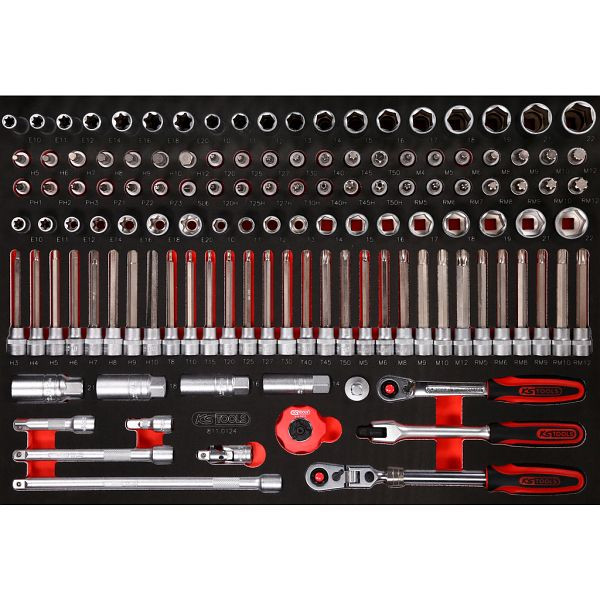 KS Tools PERFORMANCEplus gereedschapset 124-delig 3/8' dopsleutel, 811.0124