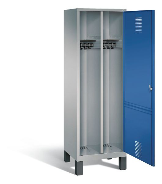 C+P zwart wit kastje Evolo, H1850xW610xD500mm, kleur: wit aluminium / gentiaanblauw, 48210-20 S10063