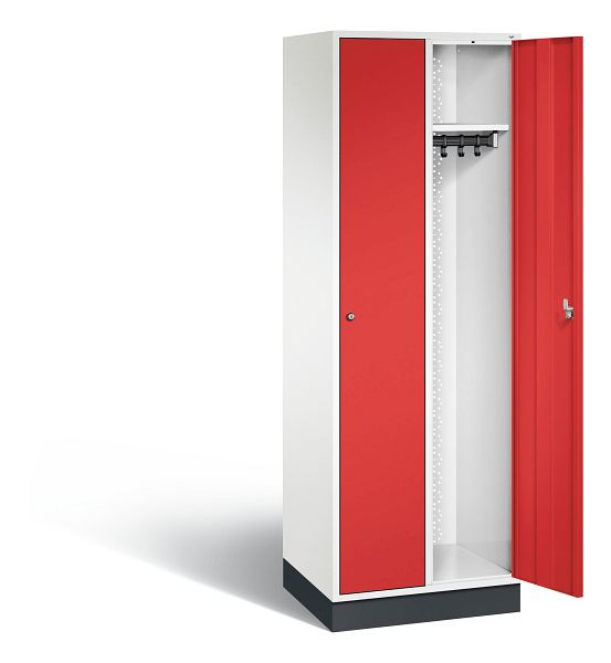 C+P locker Intro, H1950xB620xD490mm, kleur: verkeerswit / vuurrood, 8170-201 S10069