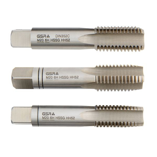 GSR handtapset metrische draad DIN 2184-2 (DIN 352) rechts HSS-G M 20, 00105290