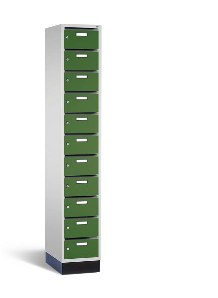 C+P verdeelkast Intro, H1950xB320xD490mm, kleur: lichtgrijs / reseda groen, 8170-111 S10015