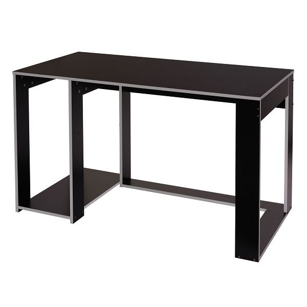 Mendler bureau HWC-J26, computerbureau bureautafel, 120x60x76cm, zwartgrijs, 75839