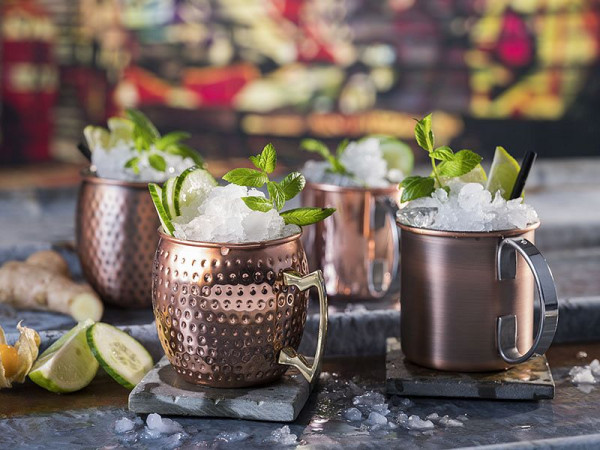 APS mok -MOSCOW MULE-, Ø 9 cm, hoogte: 9 cm, roestvrij staal, koperlook, inhoud: 0,45 liter, 93310
