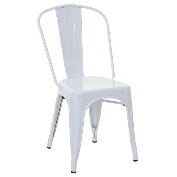 Mendler stoel HWC-A73, bistrostoel, stapelbaar, metaal industrieel design stapelbaar, wit, 57902