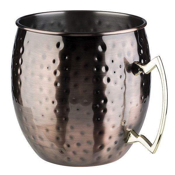 APS flessenkoeler -MOSCOW MULE-, Ø 20 cm, hoogte: 21 cm, RVS, antiek koperlook, gehamerd oppervlak, inhoud: 5 liter, 93330