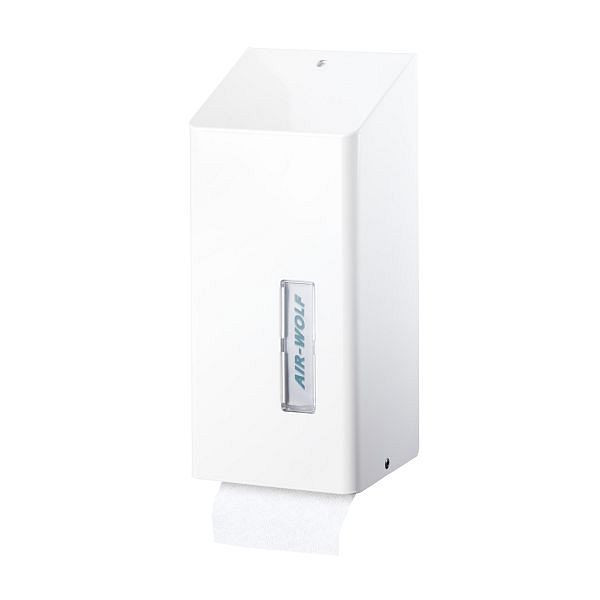 Air Wolf toiletpapierdispenser voor losse vellen, Omega-serie, H x B x D: 300 x 143 x 116 mm, wit roestvrij staal, 29-430