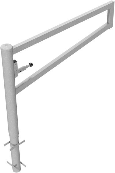 Schake draaipadbarrière, om in beton te plaatsen, thermisch verzinkt, totale breedte: 1500 mm, voor hangslot, 4013_15V