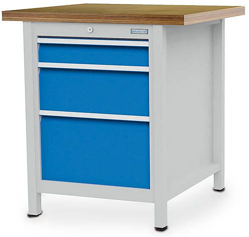 Bedrunka + Hirth box werkbank serie 810 R18-24, 1x 100, 1x 200, 1x 300 mm, lade volledig uittrekbaar 100%, 810 x 750 x 859 mm, 03.055.05V