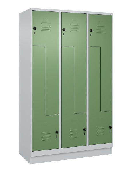 C+P Z-Spind Classic PLUS, C Z-Spind, Classic PLUS, Sockel, 6 Abteile, 1950x1200x500mm, 7035/6011, Drehriegel, 080023-326 S10006