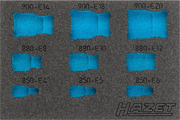 Hazet 2-componenten zachtschuiminleg, voor 1557/9, afmetingen/lengte: 172 mm x 114 mm Organisatiesysteem maat: 1/9 (172 x 114 mm), 163-360L