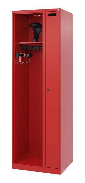 C+P brandweerkast Evolo, model KOMBI, 2 compartimenten, H1850B600T500 mm, vuurrood, helmhouder, 0494015-14 S10005