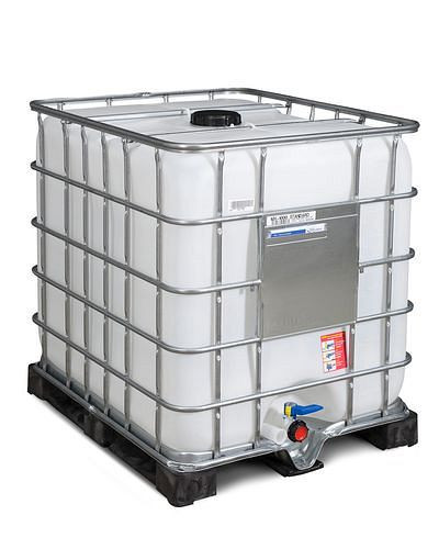 DENIOS Recobulk IBC Container, PE-Palette, 1000 l, Öffnung NW150, Auslauf NW50, 266179