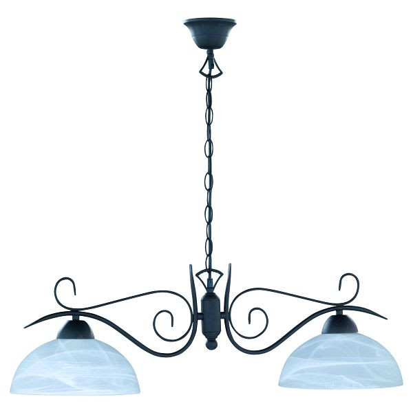 Mendler Reality, Trio hanglamp in landelijke stijl, albast, roestkleurig, 2192