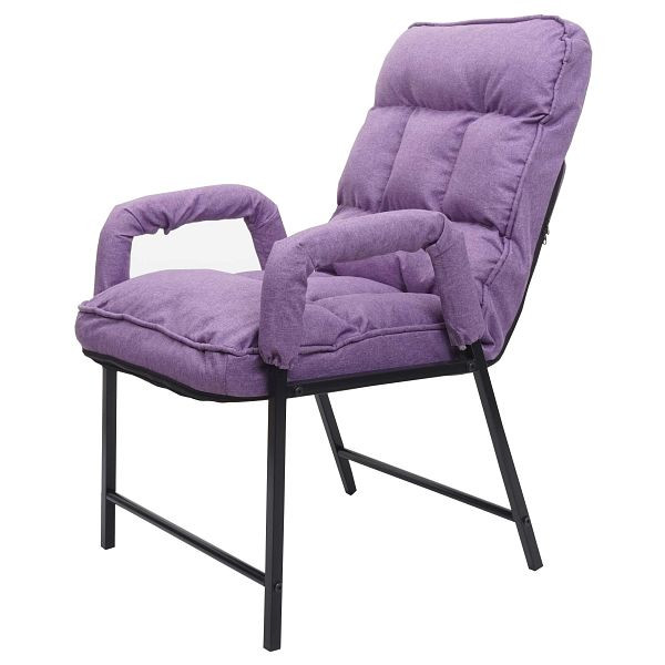 Mendler eetkamerstoel HWC-K40, stoel gestoffeerde stoel, 160kg belastbare rugleuning verstelbaar metaal, stof/textiel lila-lila, 92130