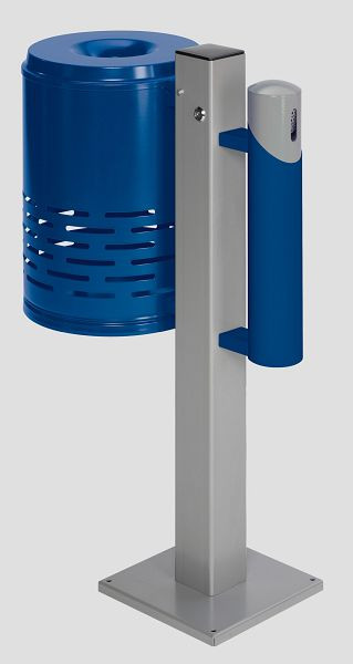VAR afvalbak / asbak combinatie AG 101, afvalmand gentiaanblauw - body gentiaanblauw hoofddeel zilver, 28121