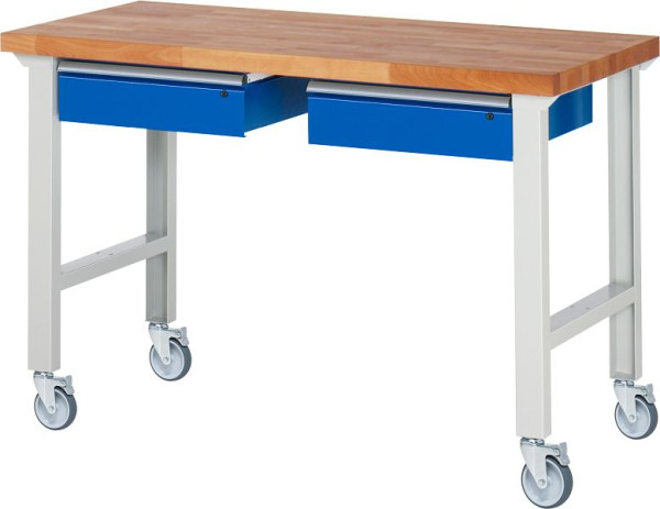 RAU verrijdbare werkbank 7002A1, 1500x700x1000mm, 4 zwenkwielen, 05-7002A1-157B4S4.11