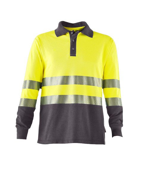 ROFA poloshirt lange mouw 605139, maat XL, kleur 381-lichtgevend geelgrijs, 605139-381-XL