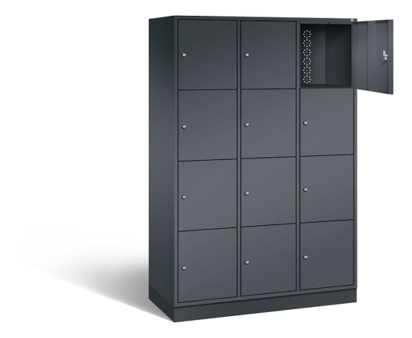 C+P XL lockerkast Intro, H1950xB1220xD490mm, kleur: zwart-grijs, 8470-302 S10103