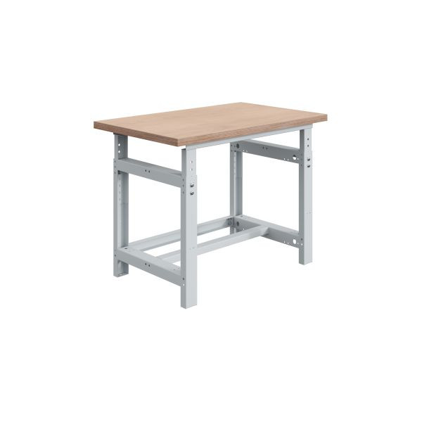 SOFAME SI werkbank, mechanisch in hoogte verstelbaar, B 1200 x D 750 x H 780 tot 1060 mm, multiplex werkblad 40 mm, lichtgrijs RAL 7035, W010010029GC
