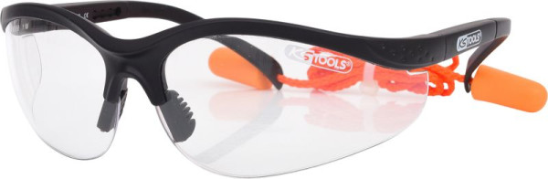 KS Tools veiligheidsbril-transparant, met oordopjes, 310.0176