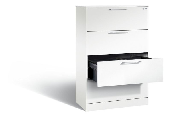 C+P hangarchiefkast Asisto, H1310xB800xD435mm, kleur: verkeerswit, beugelgreep, 146 023-412 S10193