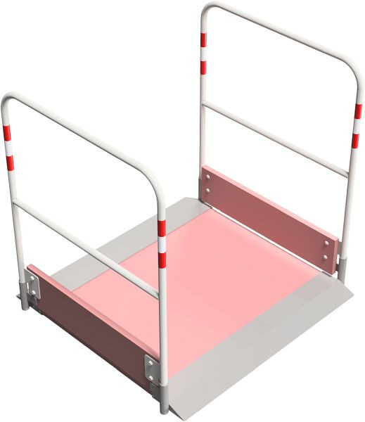 Schake greppelbrug van hout, 1,00 mx 1,00 m, gegalvaniseerd frame met oprit, inclusief afneembare zijleuningen, 20250-10
